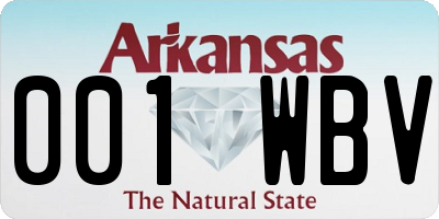 AR license plate 001WBV
