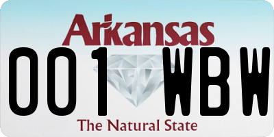 AR license plate 001WBW