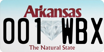 AR license plate 001WBX