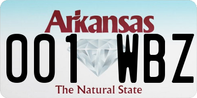 AR license plate 001WBZ