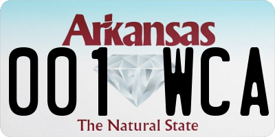 AR license plate 001WCA