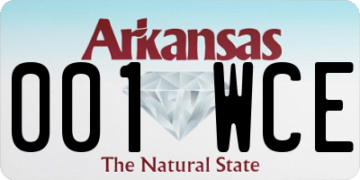AR license plate 001WCE