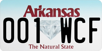 AR license plate 001WCF