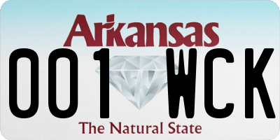 AR license plate 001WCK