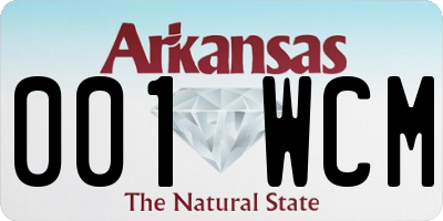 AR license plate 001WCM