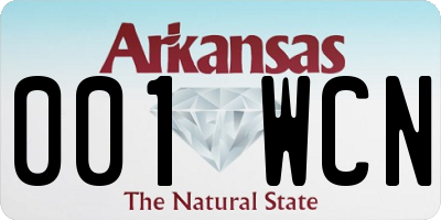 AR license plate 001WCN