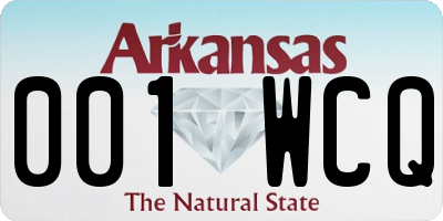 AR license plate 001WCQ