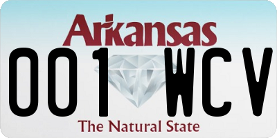 AR license plate 001WCV