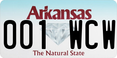 AR license plate 001WCW