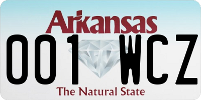 AR license plate 001WCZ