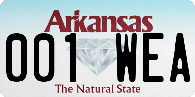AR license plate 001WEA