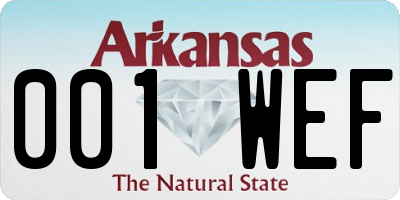 AR license plate 001WEF