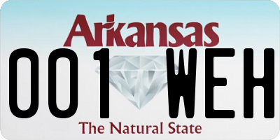 AR license plate 001WEH
