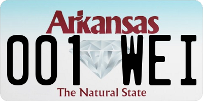 AR license plate 001WEI