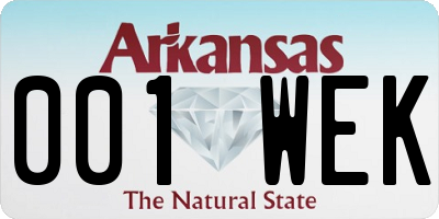 AR license plate 001WEK