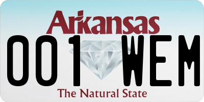 AR license plate 001WEM