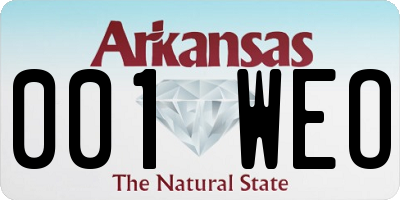 AR license plate 001WEO