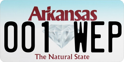AR license plate 001WEP