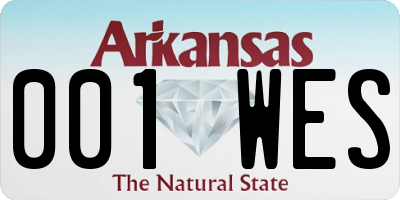 AR license plate 001WES