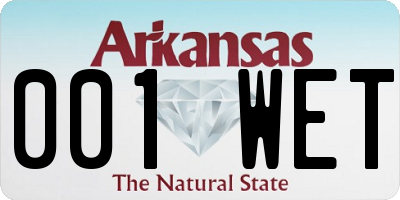 AR license plate 001WET