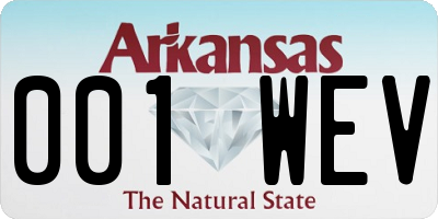 AR license plate 001WEV