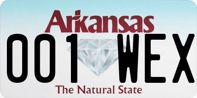 AR license plate 001WEX