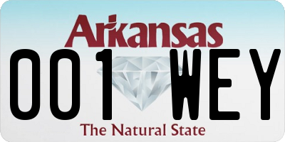 AR license plate 001WEY