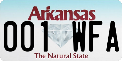 AR license plate 001WFA
