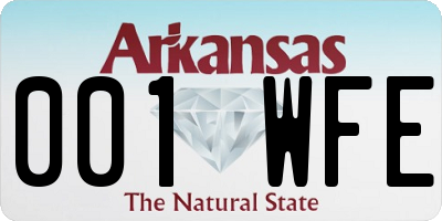 AR license plate 001WFE