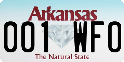 AR license plate 001WFO