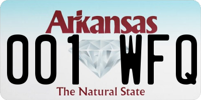AR license plate 001WFQ