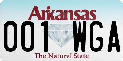 AR license plate 001WGA