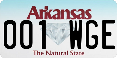 AR license plate 001WGE