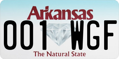 AR license plate 001WGF