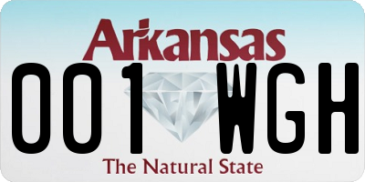 AR license plate 001WGH