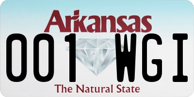 AR license plate 001WGI