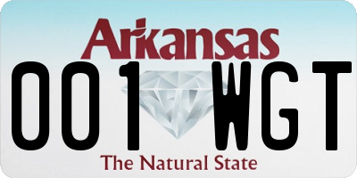 AR license plate 001WGT