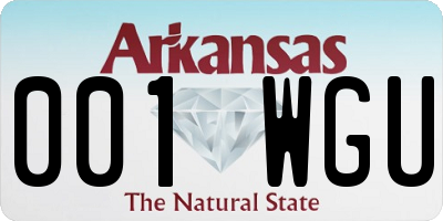 AR license plate 001WGU