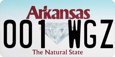 AR license plate 001WGZ