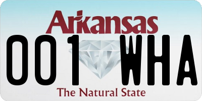 AR license plate 001WHA