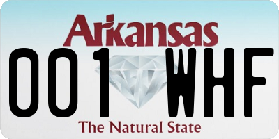 AR license plate 001WHF