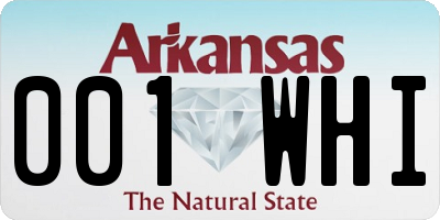 AR license plate 001WHI