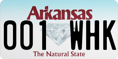 AR license plate 001WHK