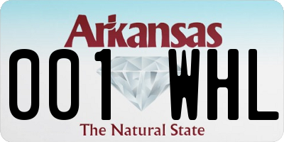 AR license plate 001WHL