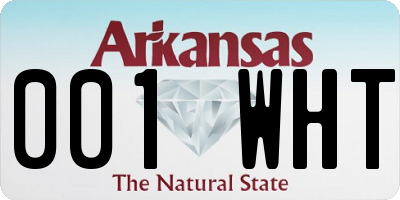 AR license plate 001WHT