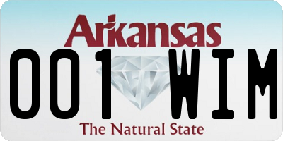 AR license plate 001WIM