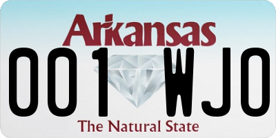 AR license plate 001WJO