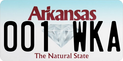 AR license plate 001WKA