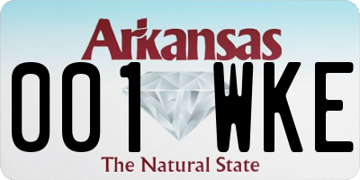 AR license plate 001WKE