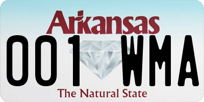 AR license plate 001WMA